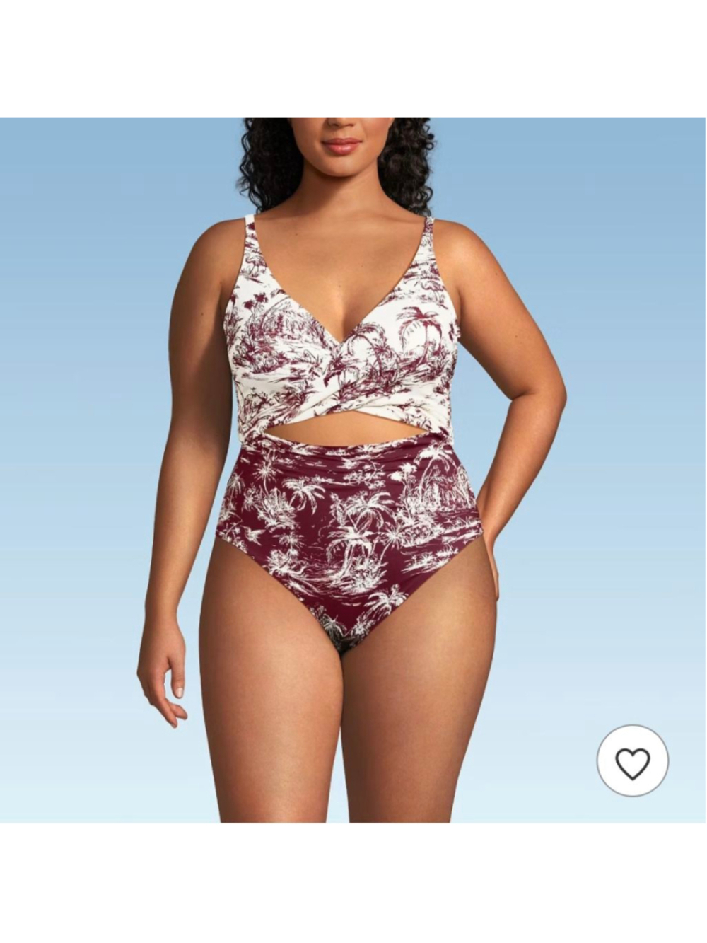 Lands' End Women's Plus Size Wrap Monokini High Leg One Piece Swimsuit - 24W